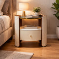 Glass Top Round Side Table